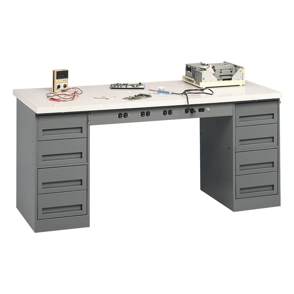 Modular Electric Workbench W/ 2 Drawer Units - Shelving Inc.