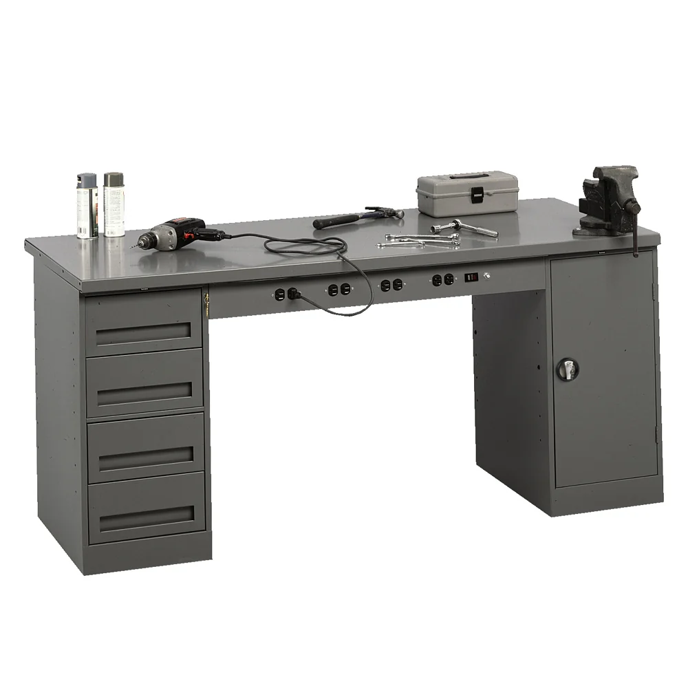 Modular Electric Workbench W/ Drawer Unit & Cabinet - Shelving Inc.