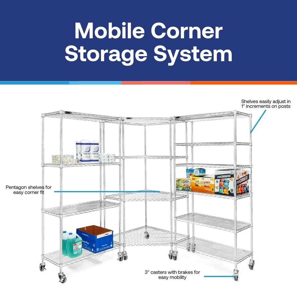 Mobile Corner Storage System - Shelving Inc.